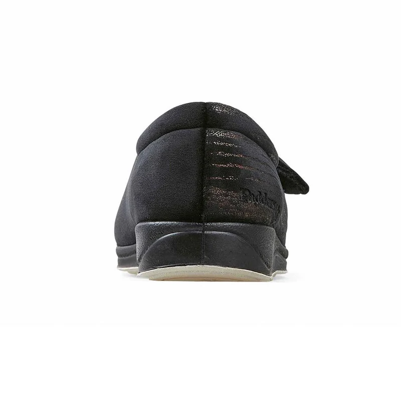 Padders Ladies Slippers 2E Fit Vulcanised - HUG - Hug / null - BLACK/MULTI