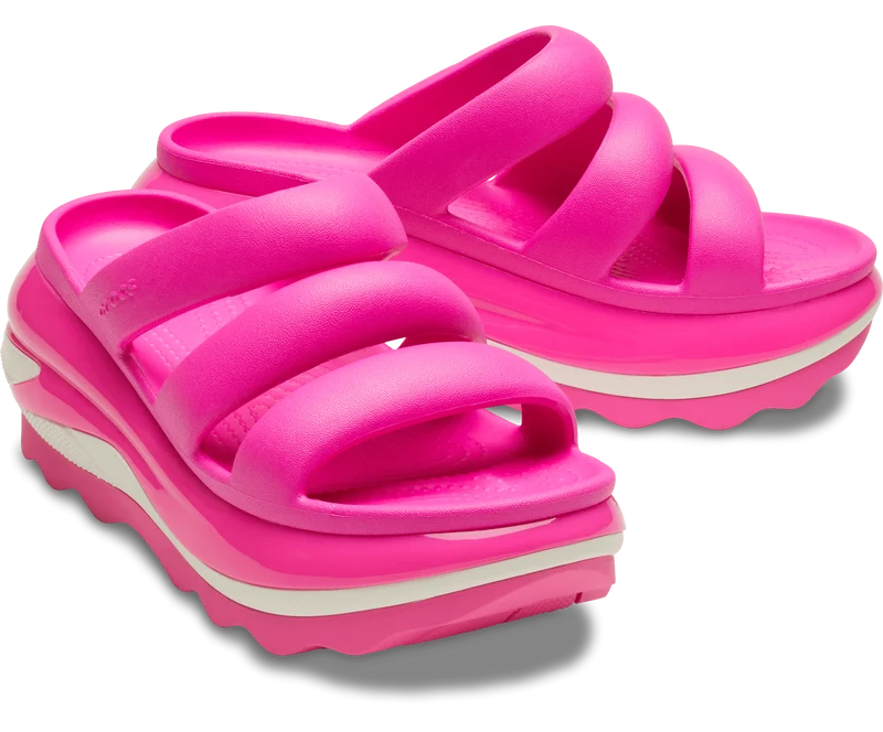 Crocs Unisex Classic Mega Crush Sandale mit Dreifachriemen - Pink Crush