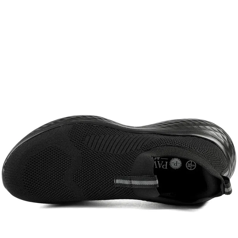 Wide Fit Memory Foam Easy Step In Trainers - BRK43041 / 329 070 - Black