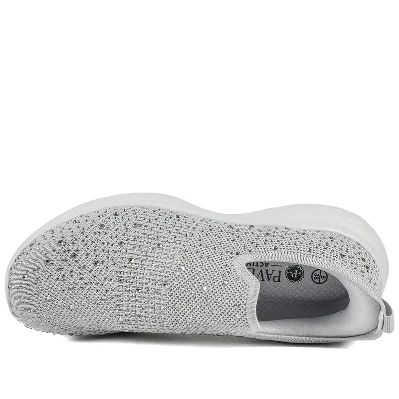 Wide Fit Memory Foam Easy Step In Trainers - BRK43042 / 329 071 - Grey