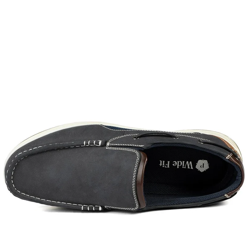Wide Fit Slip On Casual Shoes - CHANG43001 / 328 833 - Navy