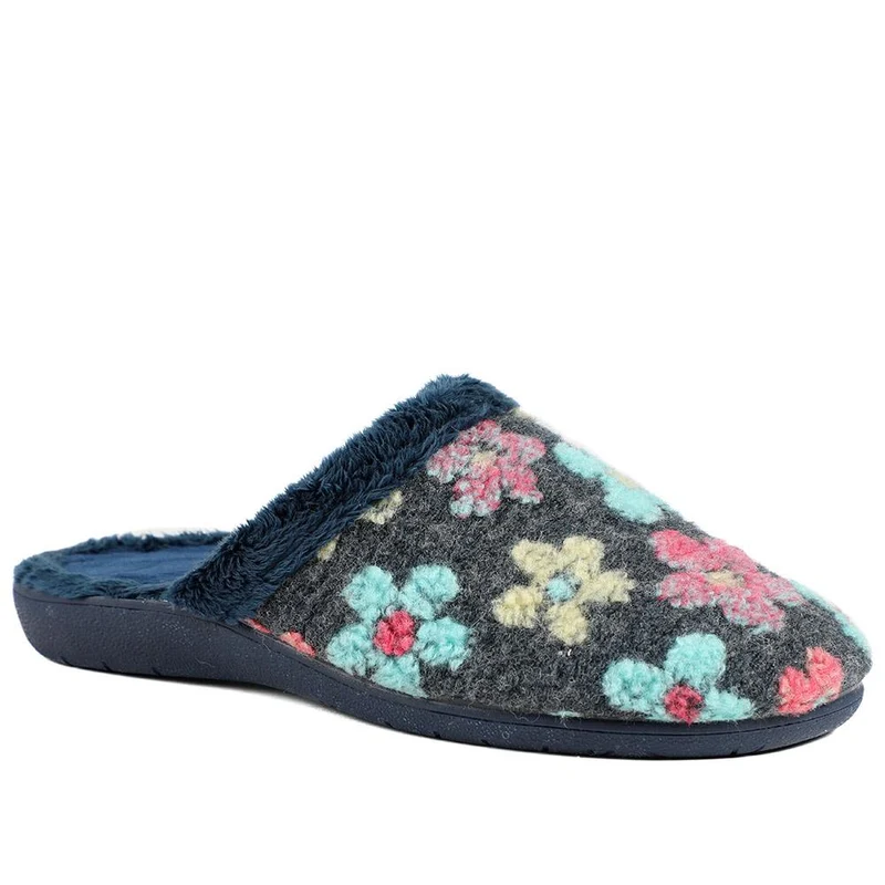 Soft Floral Mule Slippers - FEVI43002 / 329 504