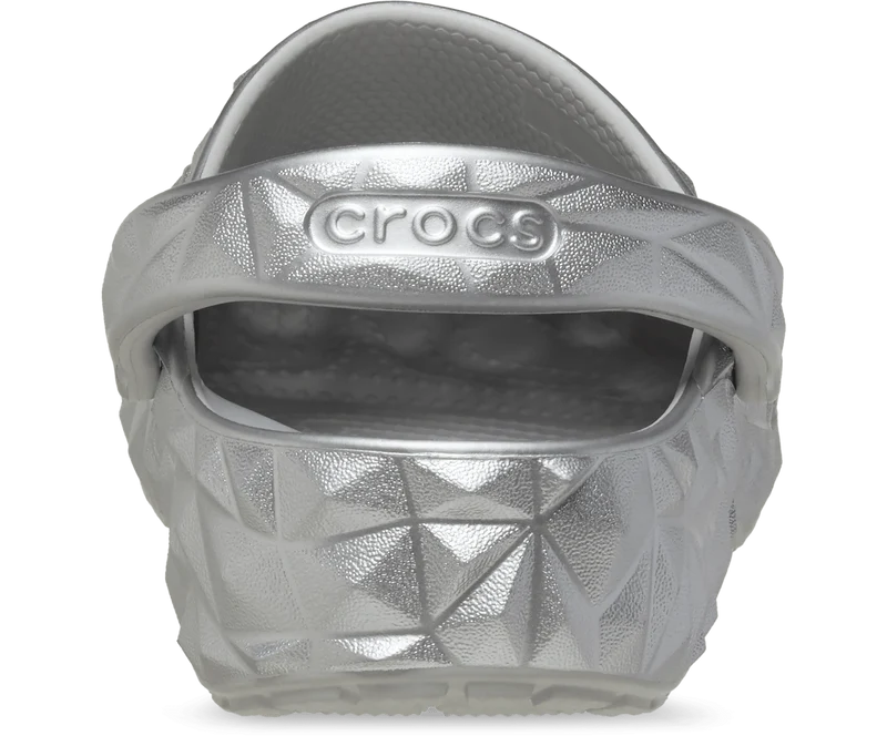 CROCS Unisex Klassischer Metallic-Clog mit geometrischem Muster - Silber