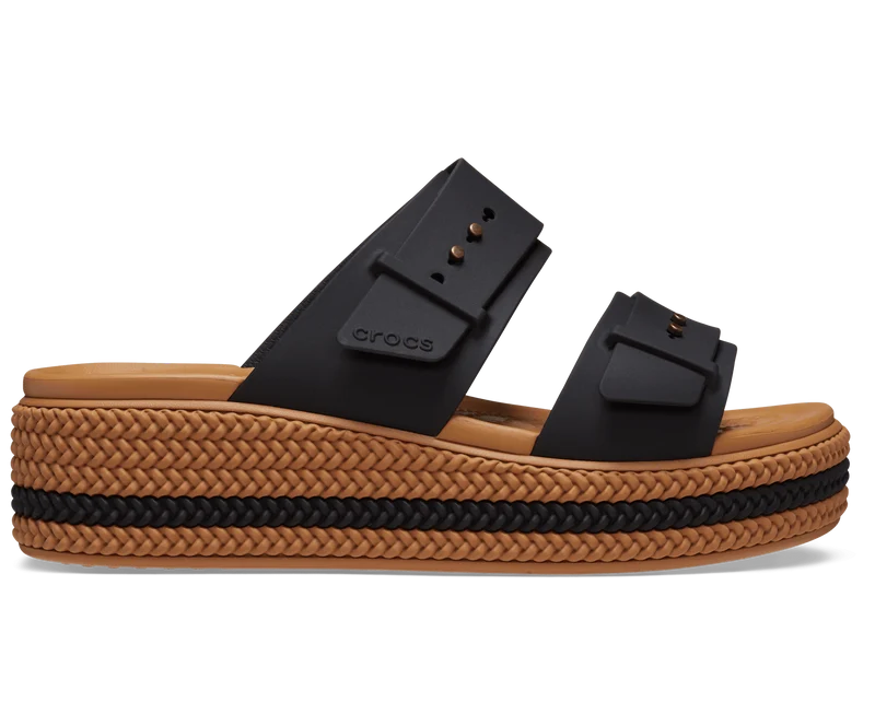Crocs Brooklyn Sandalen mit gewebter Schnalle für Damen - Schwarz