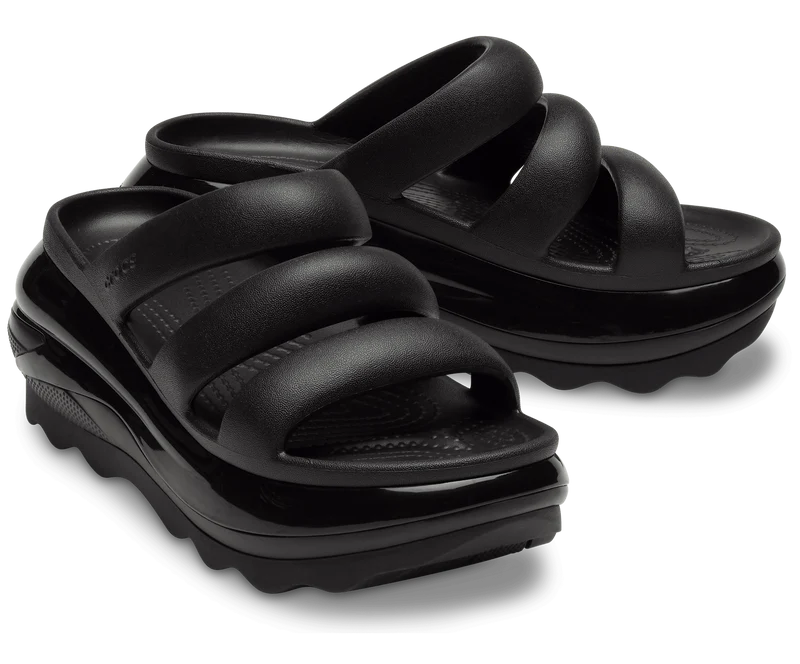 Crocs Unisex-Sandalen „Classic Mega Crush“ mit drei Riemen - Schwarz