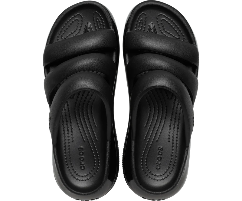 Crocs Unisex-Sandalen „Classic Mega Crush“ mit drei Riemen - Schwarz