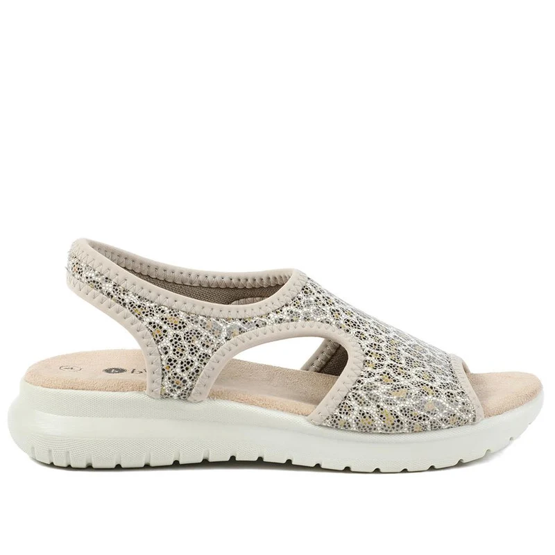Stretch Comfort Sandals with Cushioned Insole - POLY43001 / 329 021 - Leopard