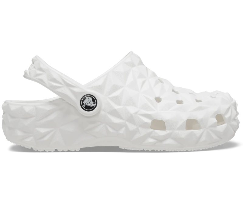 CROCS Klassischer Clog mit geometrischem Muster für Kinder - Weiß