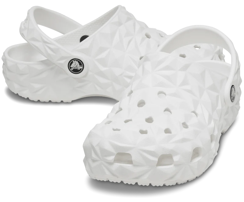 CROCS Klassischer Clog mit geometrischem Muster für Kinder - Weiß