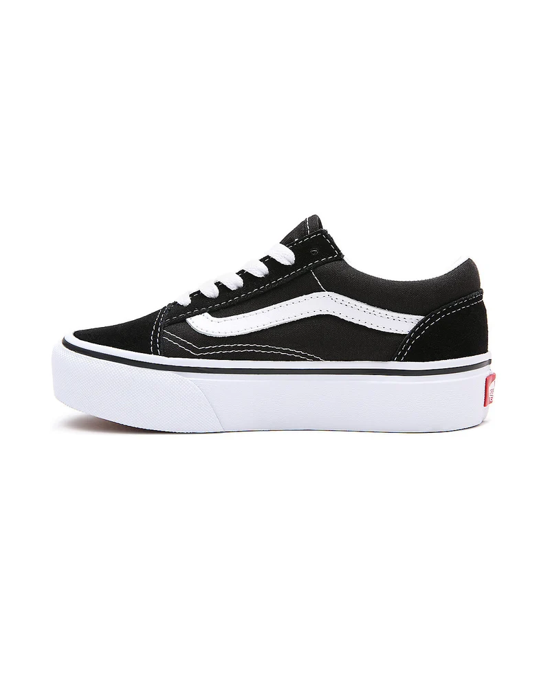 VANS Old Skool Plateau-Sneaker für Kinder – Schwarz/True White