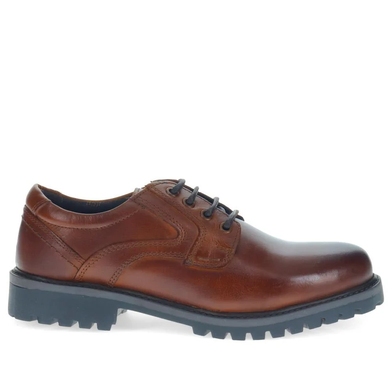 Chunky Leather Lace-up Shoes - TEJ40001 / 325 974 - Cognac