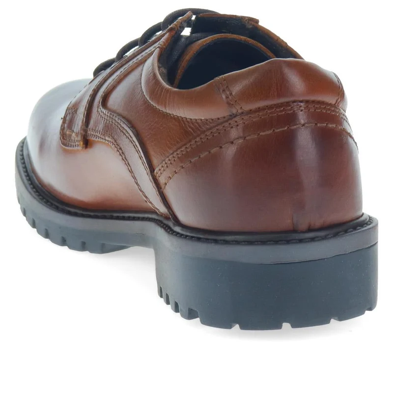 Chunky Leather Lace-up Shoes - TEJ40001 / 325 974 - Cognac