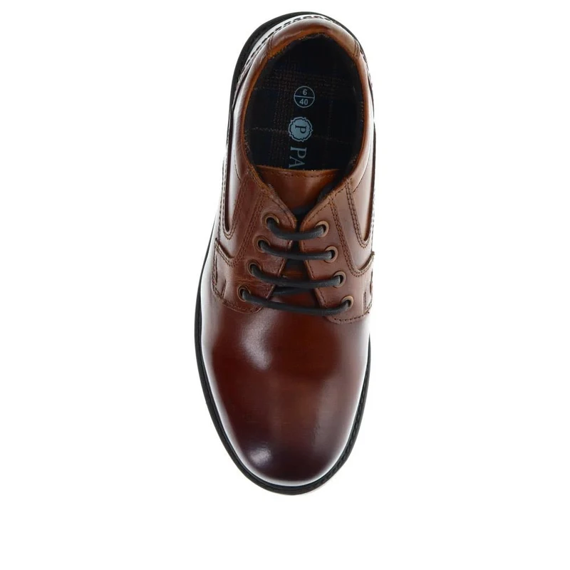 Chunky Leather Lace-up Shoes - TEJ40001 / 325 974 - Cognac