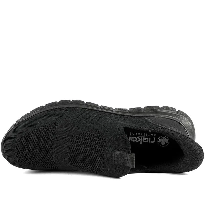 Rieker Elasticated Slip On Trainers - RKR43585 / 329 446 - Black