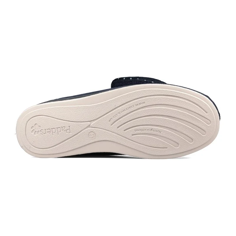 Padders Ladies Slippers 2E Fit Vulcanised - CHERISH - Cherish / null - Navy