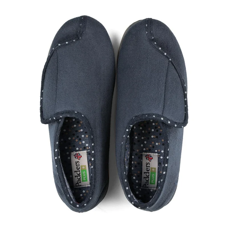 Padders Ladies Slippers 2E Fit Vulcanised - CHERISH - Cherish / null - Navy