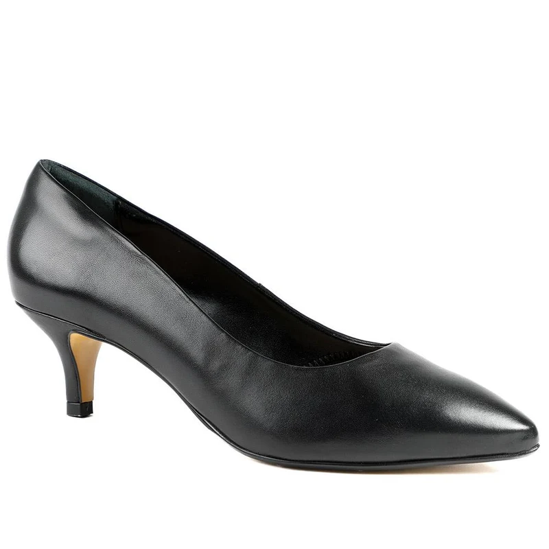 Van Dal Alexis Wide Fit Leather Court Shoes - GUP42507 / 328 845 - Black Leather
