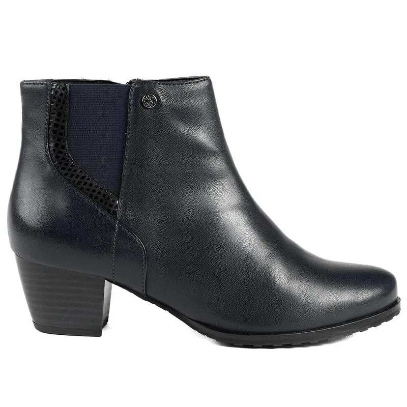 Van Dal Swanton Leather Ankle Boots - GUP42504 / 328 842 - Navy Leather