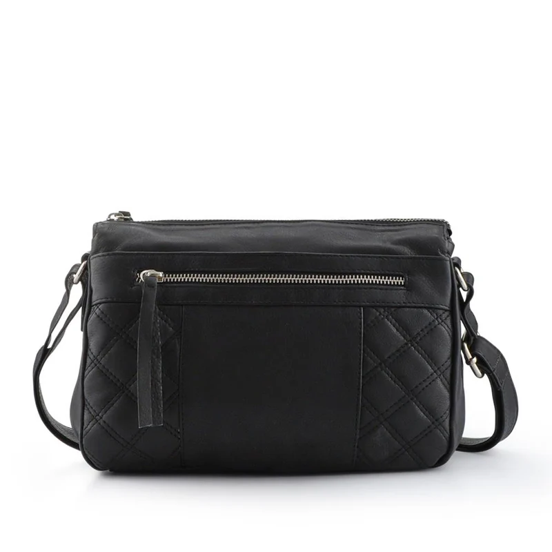 Leather Quilted Crossbody Bag - JWNBG41000 / 327 769 - Black