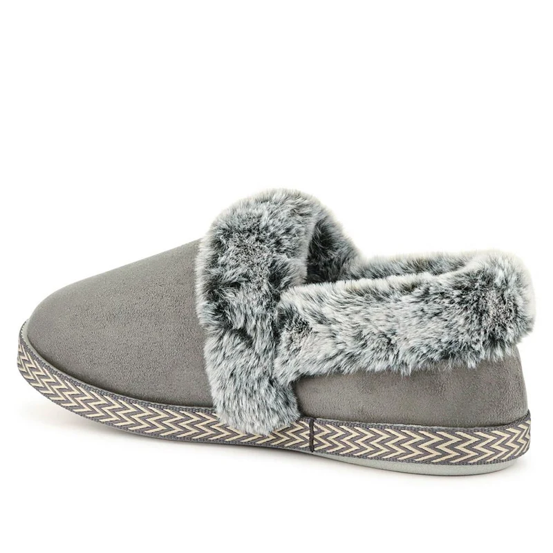 Warm-Lined Memory Foam Slippers - QING40038 / 326 611 - Grey