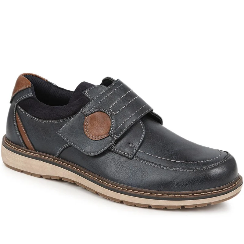Wide Fit Touch-Fasten Trainers - WBINS40055 / 325 793 - Navy