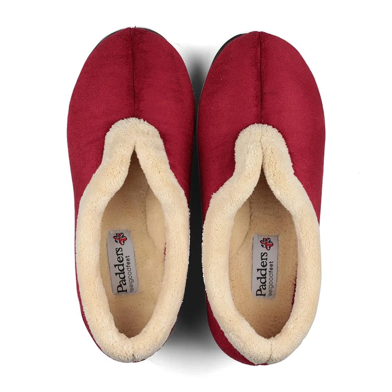 Padders Ladies Slippers 2E Fit Vulcanised - CARMEN - Carmen / null - Red