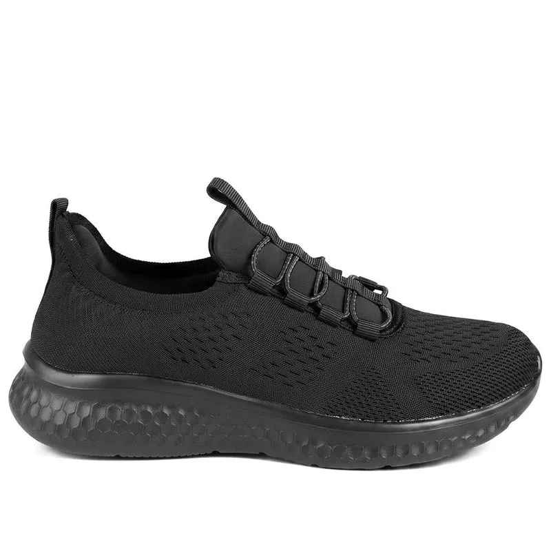 Wide Fit Easy Step In Bungee Lace Trainers - BRK42002 / 328 108 - Black