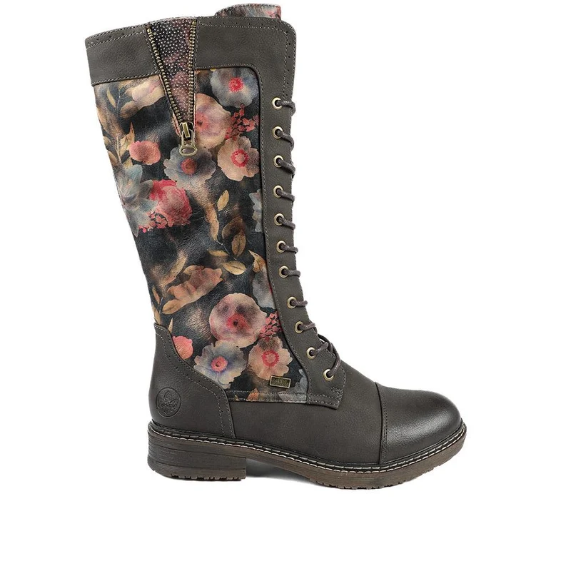 Rieker Multi Zip Calf Length Boots - RKR42021 / 329 478 - Black