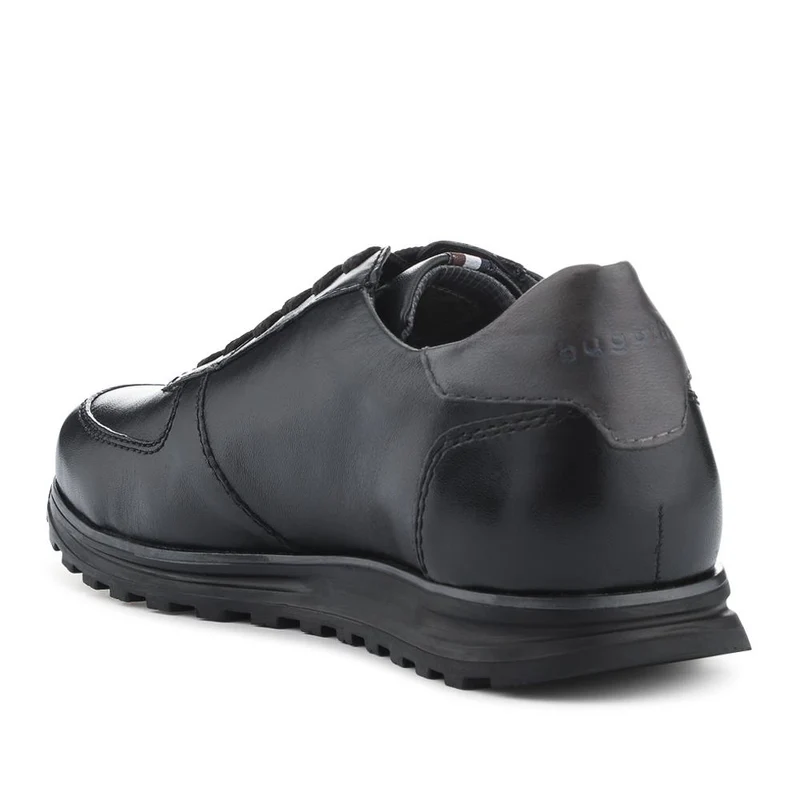 Casual Leather Lace-Up Trainers - BUG42501 / 327 671 - Black