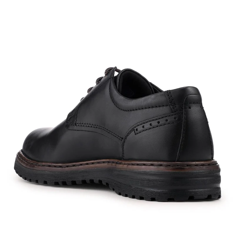 Wide-Fit Water-Resistant Leather Shoes - JOSEF41510 / 327 050 - Black