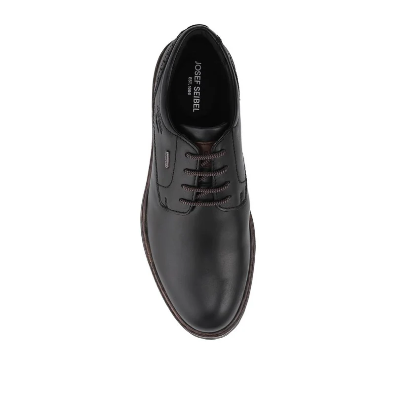 Wide-Fit Water-Resistant Leather Shoes - JOSEF41510 / 327 050 - Black