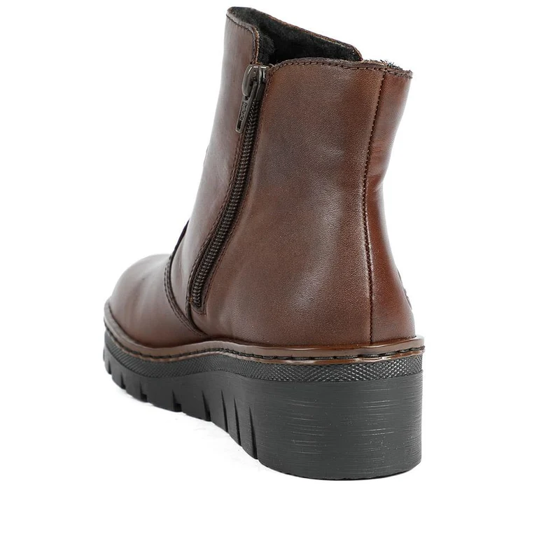 Rieker Chunky Leather Ankle Boots - RKR42550 / 328 204 - Brown