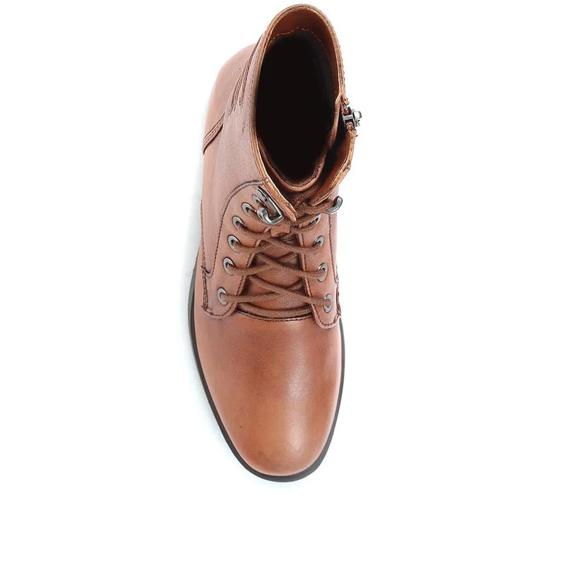 Sabina-03 Leather Ankle Boots - SINO36501 / 322 850 - Tobacco