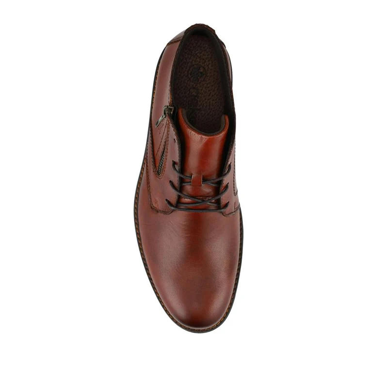 Rieker Zip & Lace Leather Shoes - RKR42502 / 327 703 - Tan