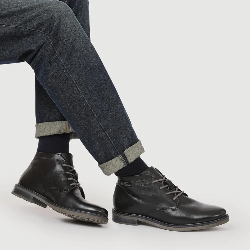 Bugatti Casual Lace-Up Leather Boots - BUG42505 / 327 675 - Black