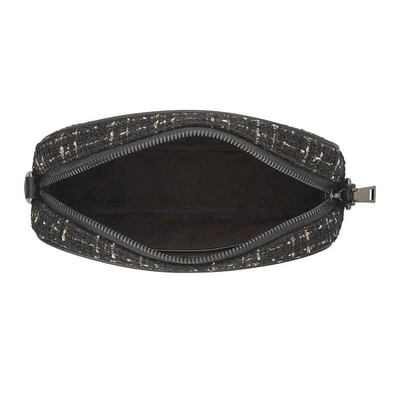 Zip Up Shoulder Bag - RIM38003 / 324 471 - Black Tweed