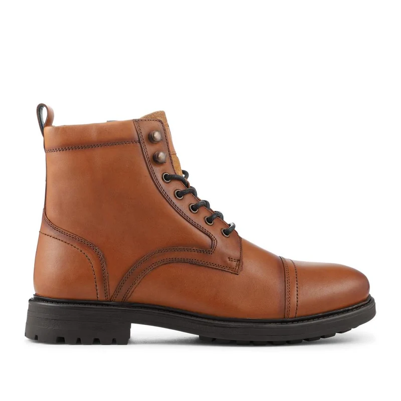 Wide Fit Premium Leather Lace Up Boots - JFOOT42021 / 328 060 - Tan