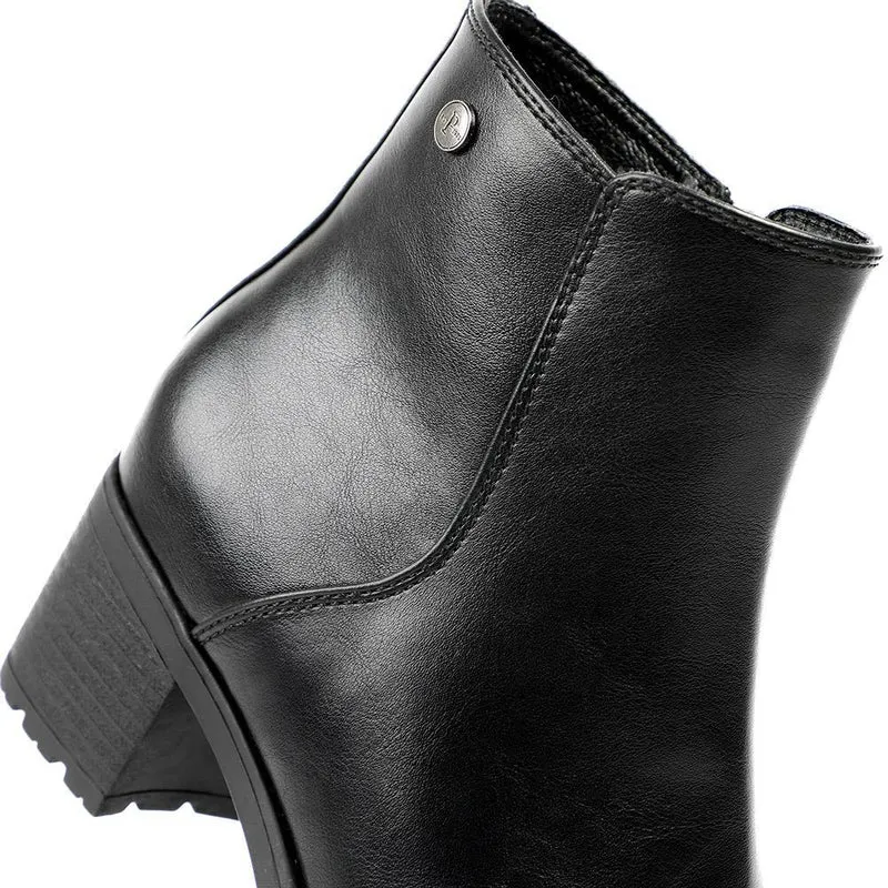 Block-Heeled Ankle Boots - WOIL40035 / 326 165 - Black Pu