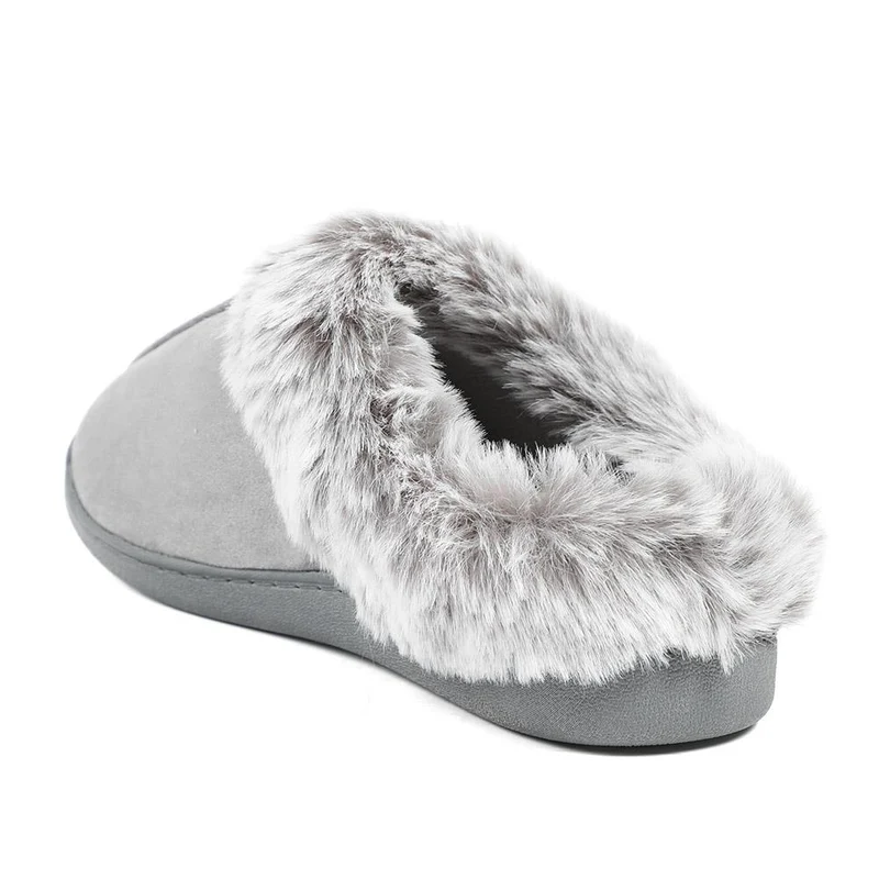 Wide Fit Soft Mule Slippers - GALOP42017 / 328 610 - Grey