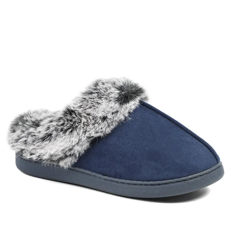 Wide Fit Soft Mule Slippers - GALOP42017 / 328 610 - Navy