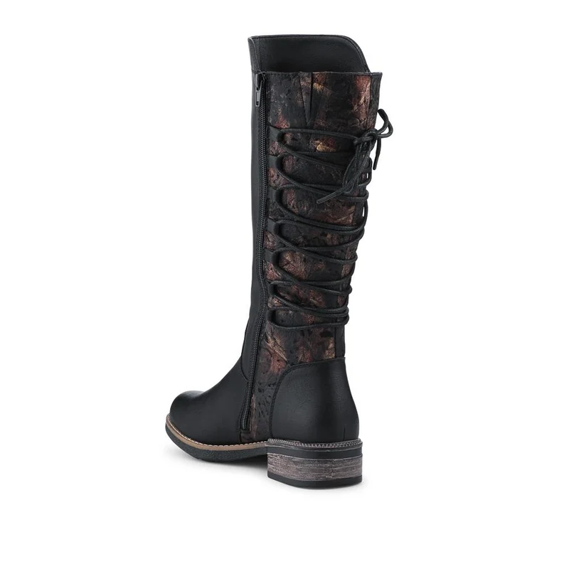 Rieker Water Resistant Zip Up Long Boots - RKR42555 / 328 200 - Black