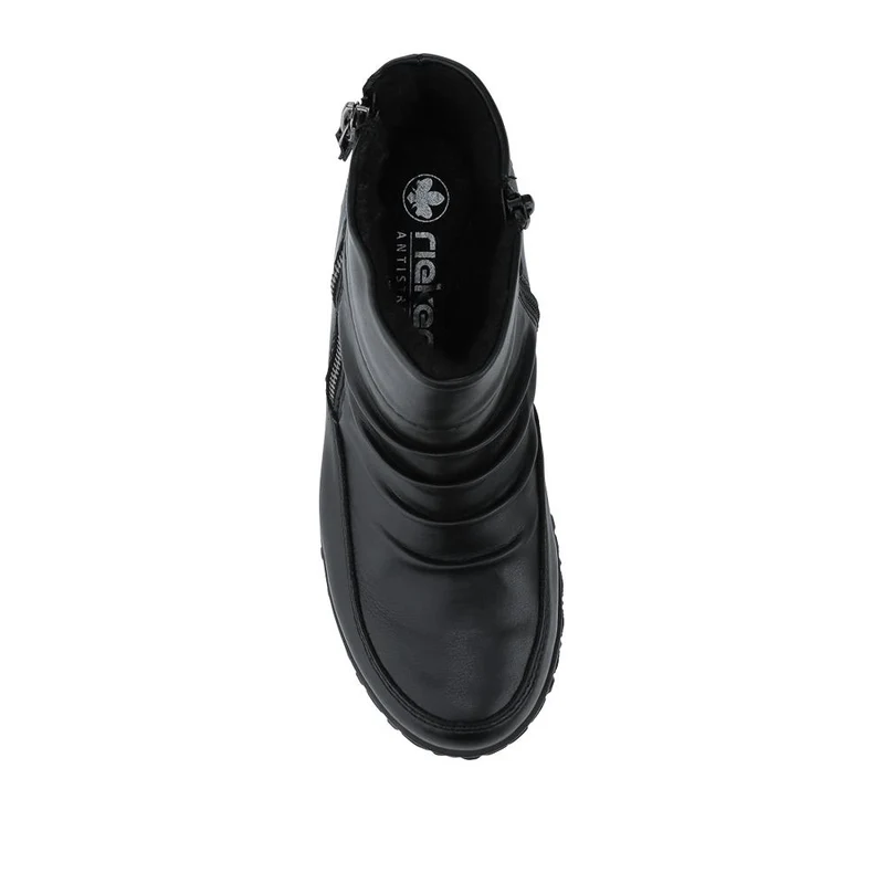 Rieker Wide Fit Zip Up Ankle Boots - RKR42552 / 328 205 - Black