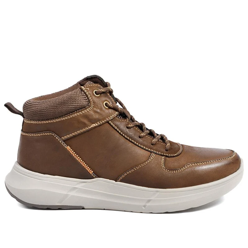 Wide Fit Leather Lace Up Trainers - RISI42000 / 328 243 - Brown