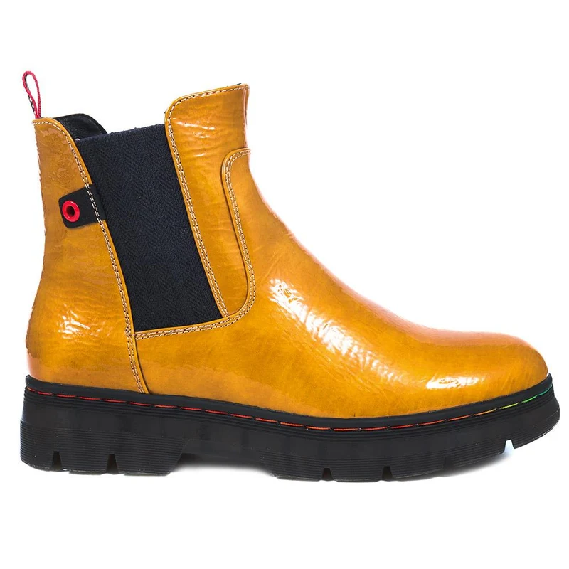 Casual Chelsea Boots - WOIL38009 / 324 131 - Mustard Patent