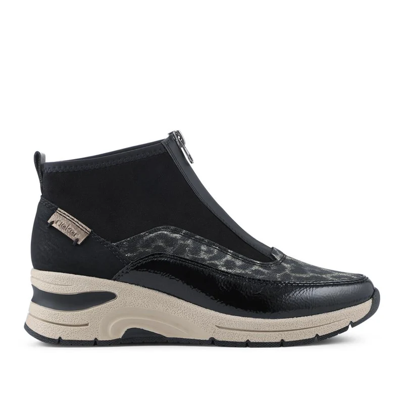 Zip-Up Chunky Ankle Boots - RKR40506 / 325 663 - Black Multi