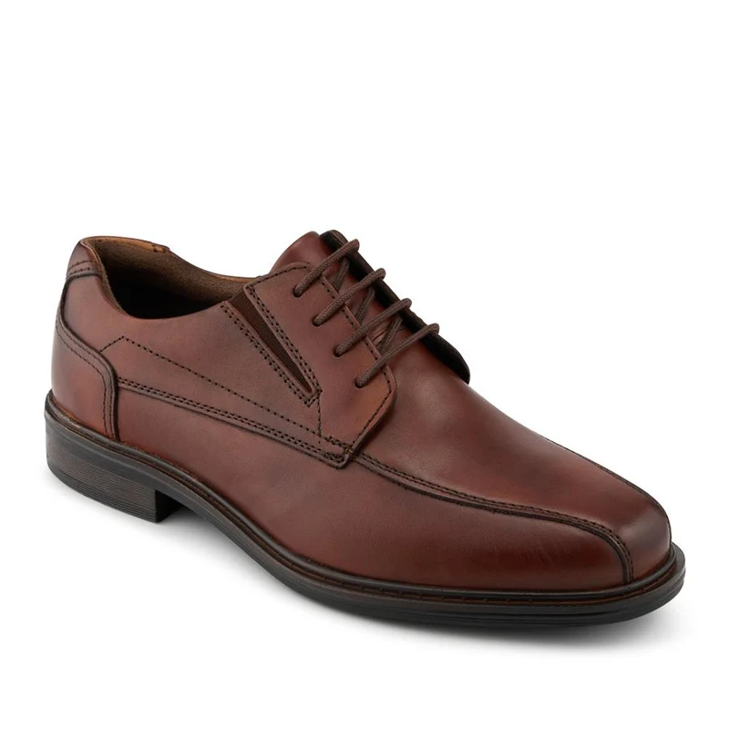 Smart Leather Lace Up Shoes - PARK42041 / 328 190 - Cognac
