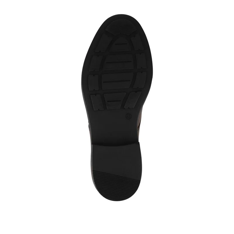 Slip On Smart Leather Shoes With Grip Sole - PARK42040 / 328 188 - Cognac