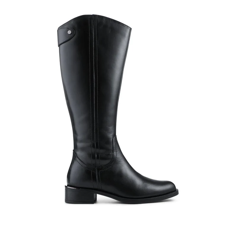 Leather Standard Calf Fit Long Boots - SAK42000 / 328 002 - Black