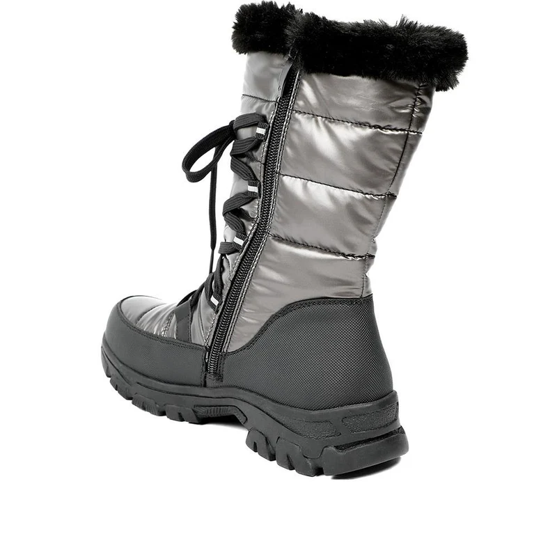 Water Resistant Wide Fit Reflective Weather Boots - WOIL40068 / 326 385 - Pewter