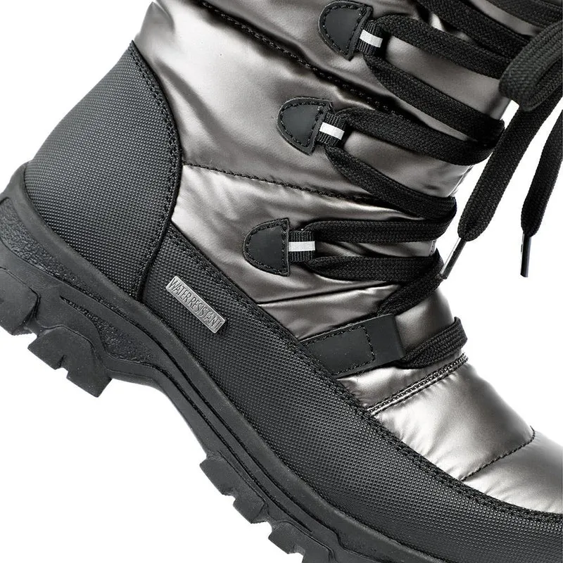 Water Resistant Wide Fit Reflective Weather Boots - WOIL40068 / 326 385 - Pewter